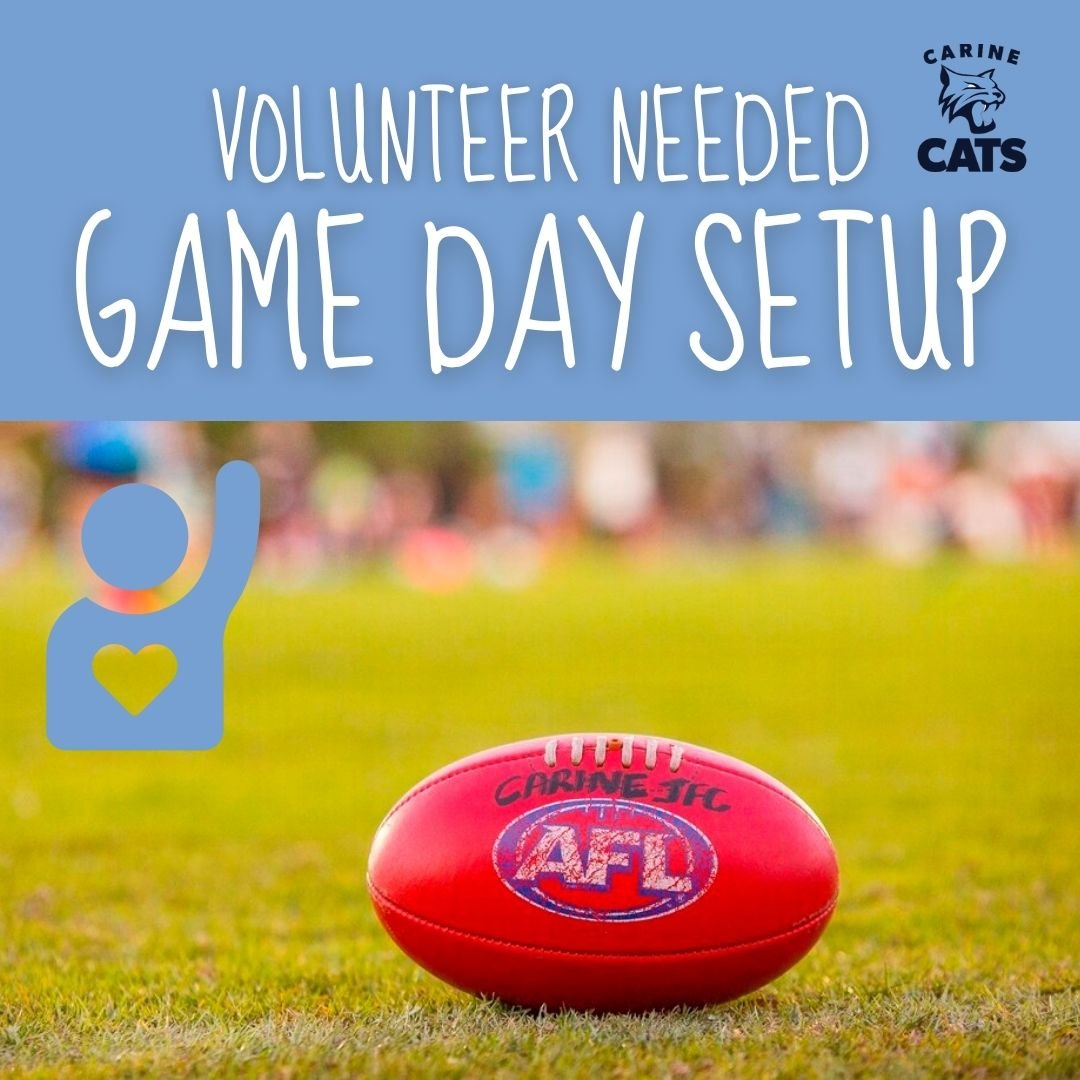 We need a volunteer to help kickstart Sundays at Carine Junior Football Club! If you are an early bird, this would be perfect for you. 7am at the clubrooms for a simple yet vital task: opening up, setting out equipment, and doing a quick grounds chec