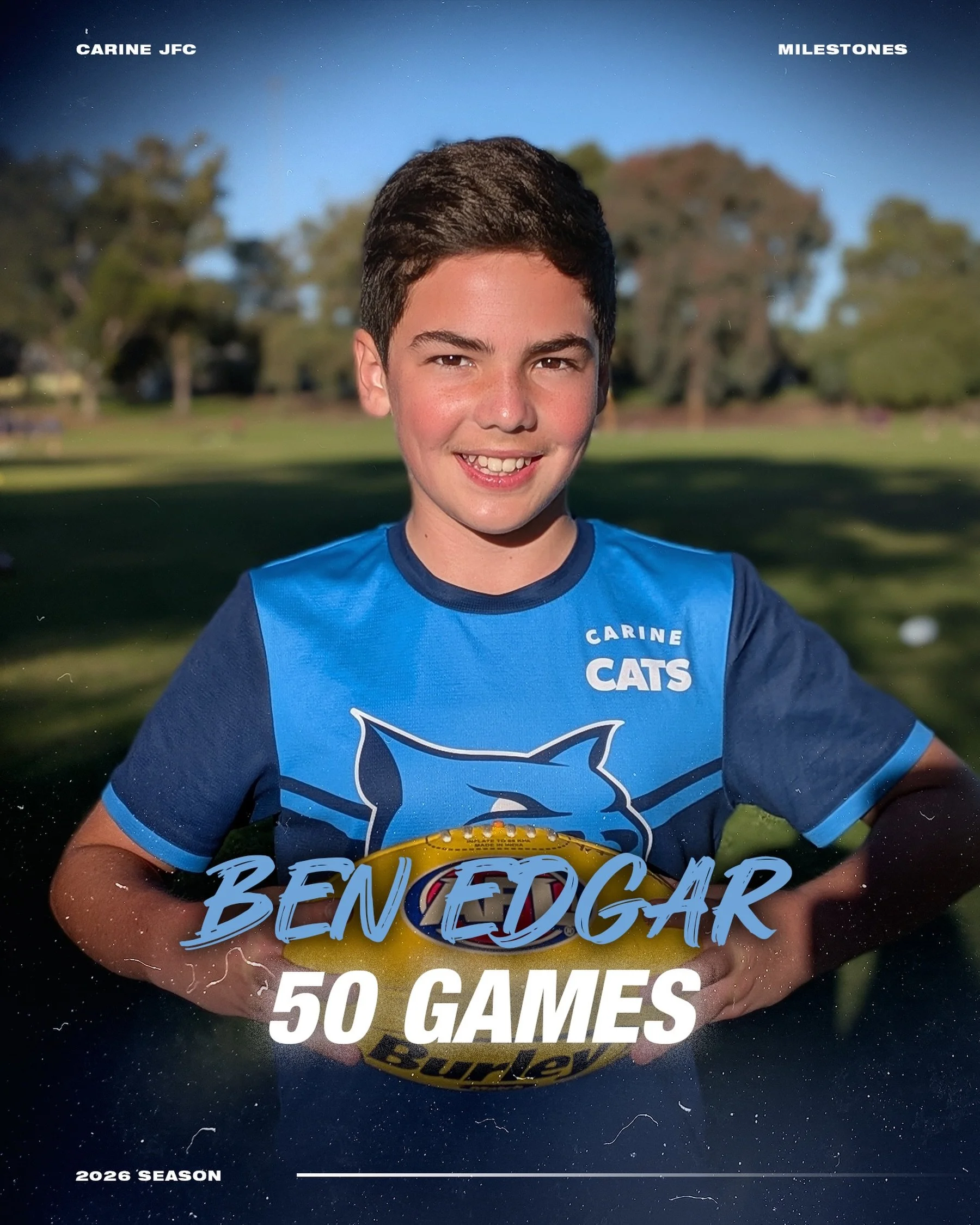 Ben Edgar (Y07 Black) with the 50 game milestone over the weekend in Round 3! Congratulations, Ben! 5️⃣0️⃣