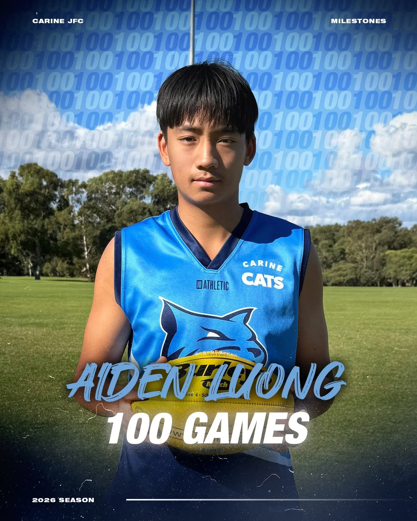Aiden with the big 100 over the weekend! Congratulations to you, Aiden! An achievement to be immensely proud of! 1️⃣0️⃣0️⃣