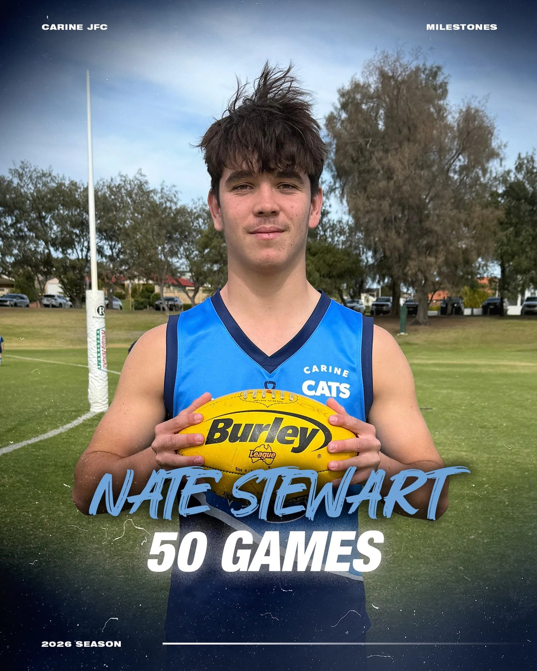Nate Stewart crossing the 50 game mark in Round 5! Well done, Nate! 5️⃣0️⃣