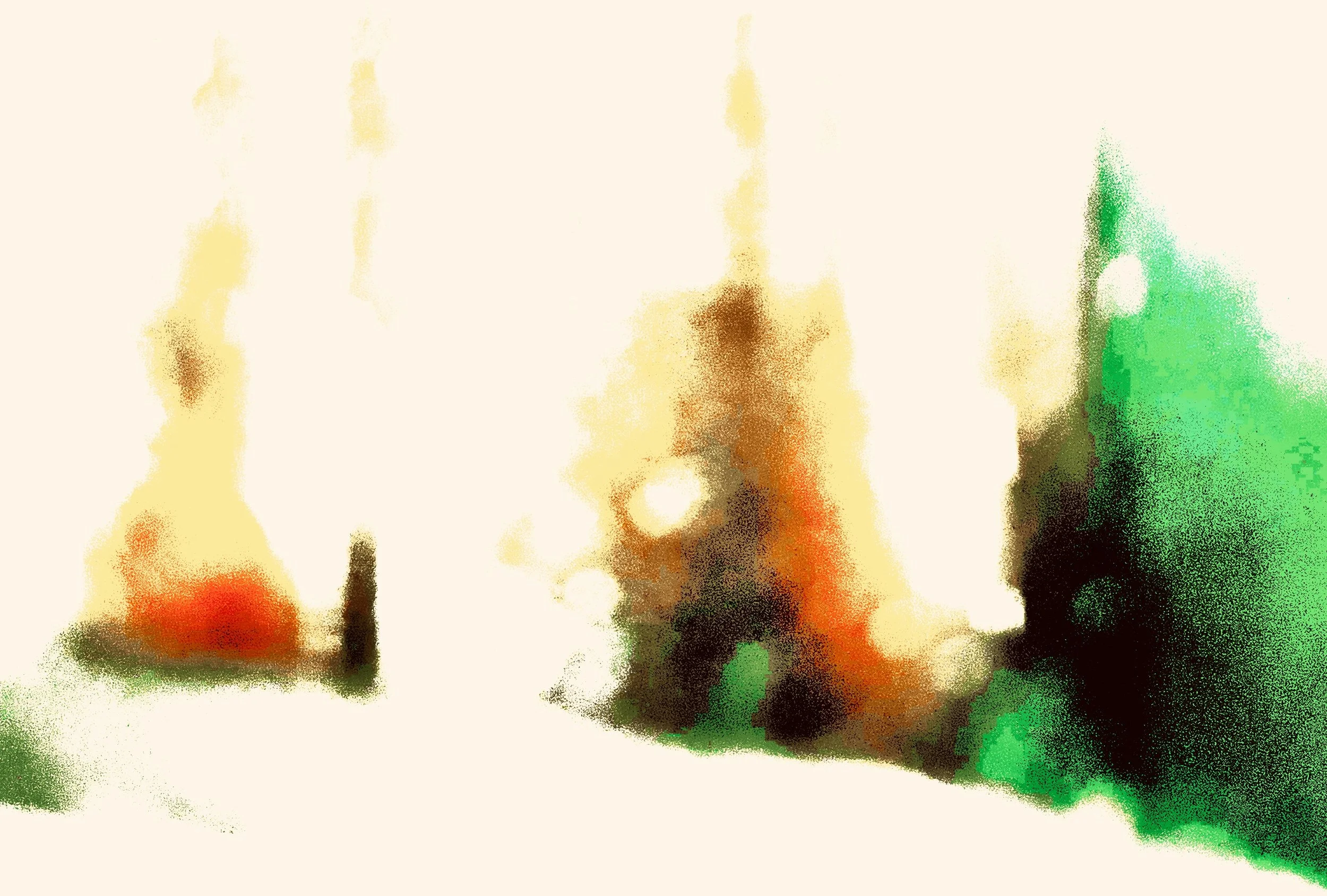 "Is It Wrong To Warm Your Hands Against Someone's Arson?" (April, 2024; photograph and filters)