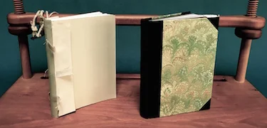 Assisting Eli Boyne with Classic Rounded Back Cloth Binding at San Francisco Center for the Book