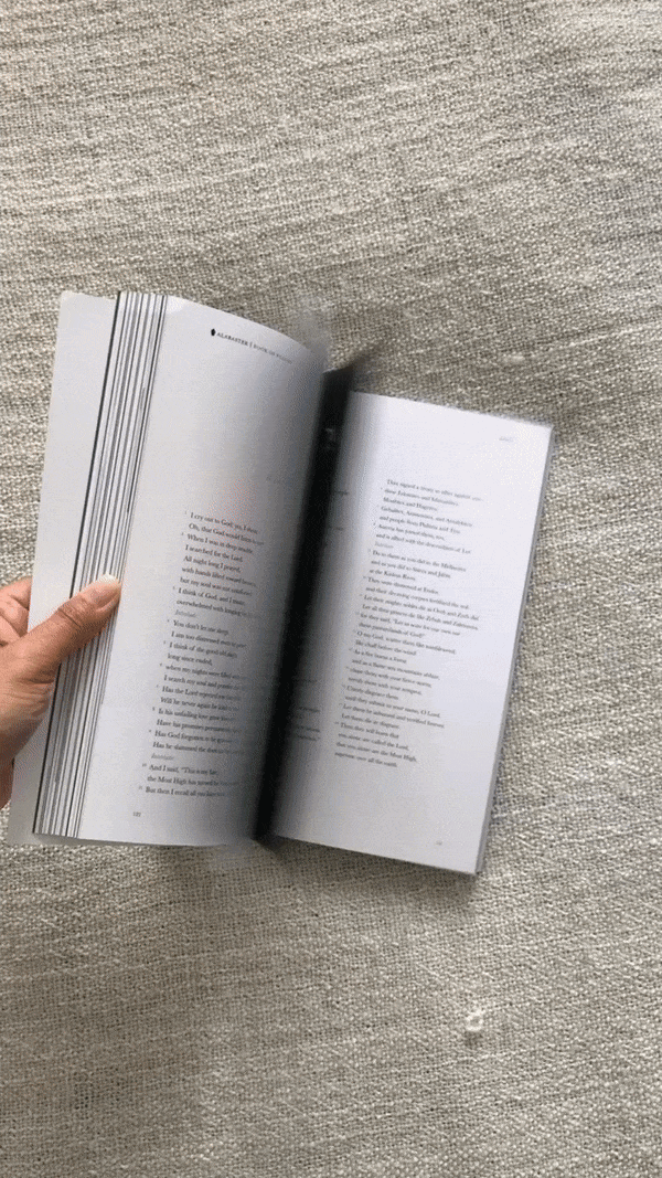 Me excitedly flipping through the Psalms book on the first day!