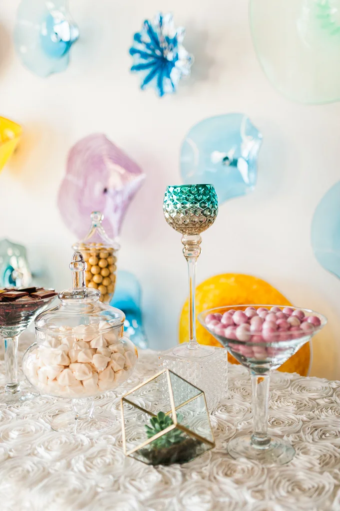 Candy Buffet at Third Degree Glass Factory Wedding