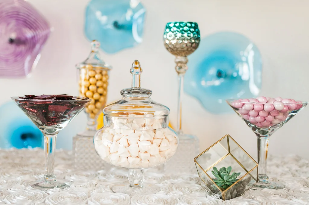 Candy Buffet at Third Degree Glass Factory Wedding