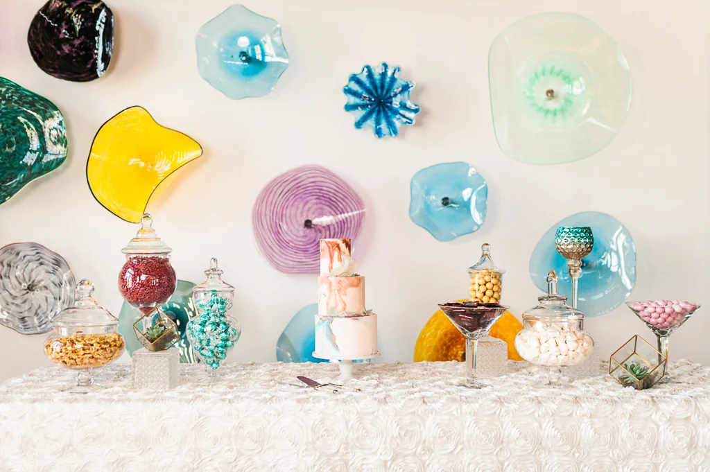 Candy Buffet at Third Degree Glass Factory Wedding