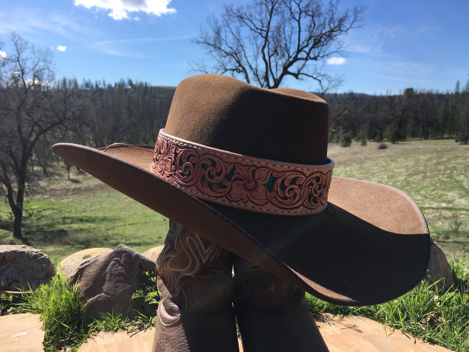 Leather Cowboy Hat Band, Handmade Western Hat Bands 