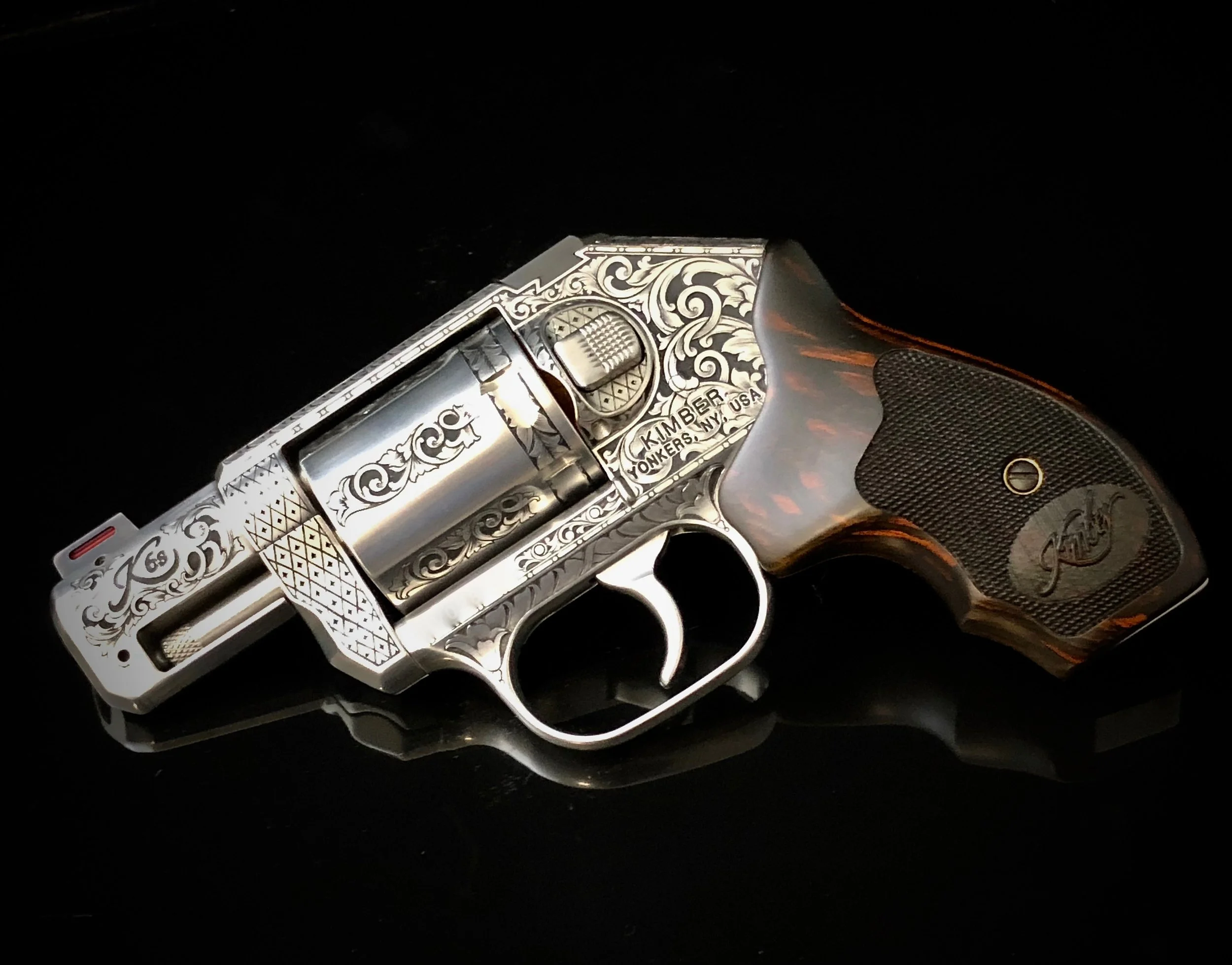 Kimber K6s Hand Engraved in Western Style American Scroll