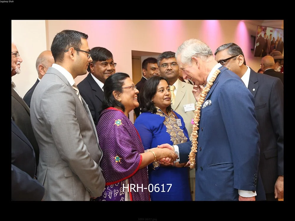 2015 Visit by HRH Prince Charles to Oshwal Centre Potters Bar for it's opening ceremony post it's refurbishment.