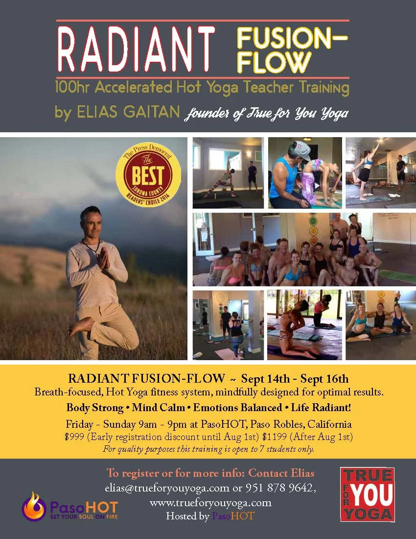3-Day 100hr Radiant Fusion-Flow Teacher Training in Paso Robles