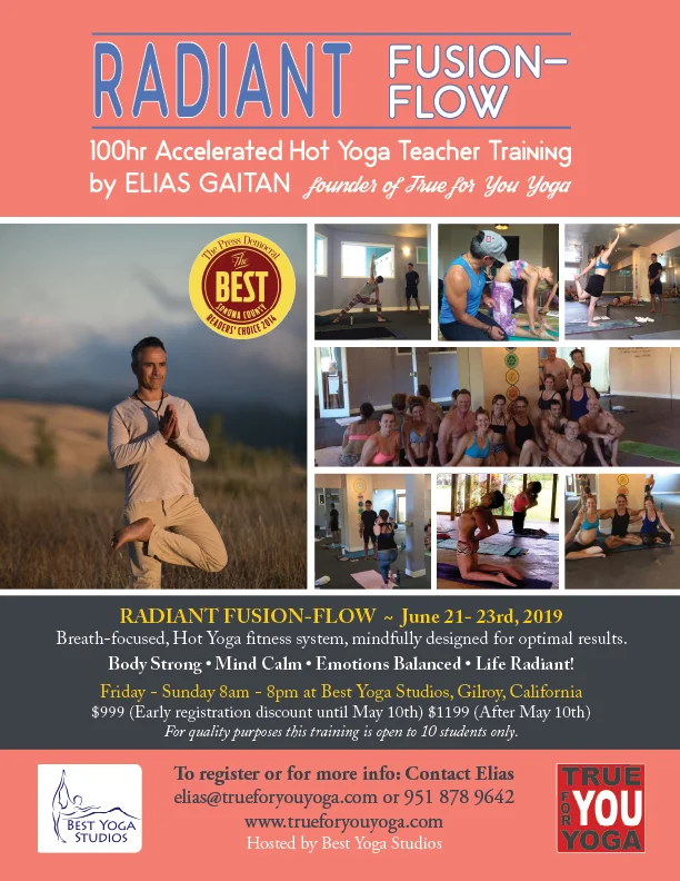 3-Day 100hr Radiant-Fusion Flow Yoga Teacher Training in Gilroy