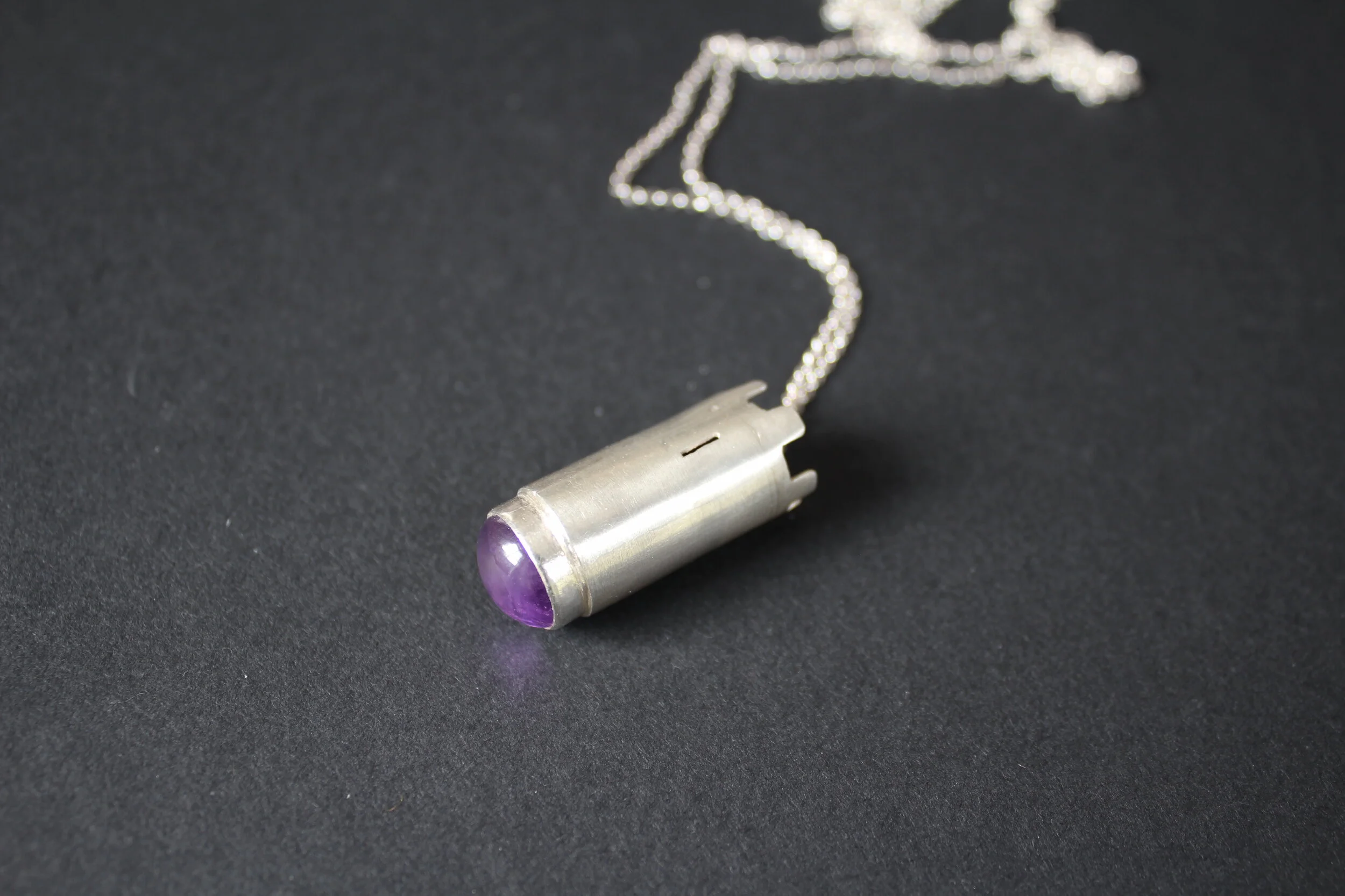 Round Amethyst Tower Pendant