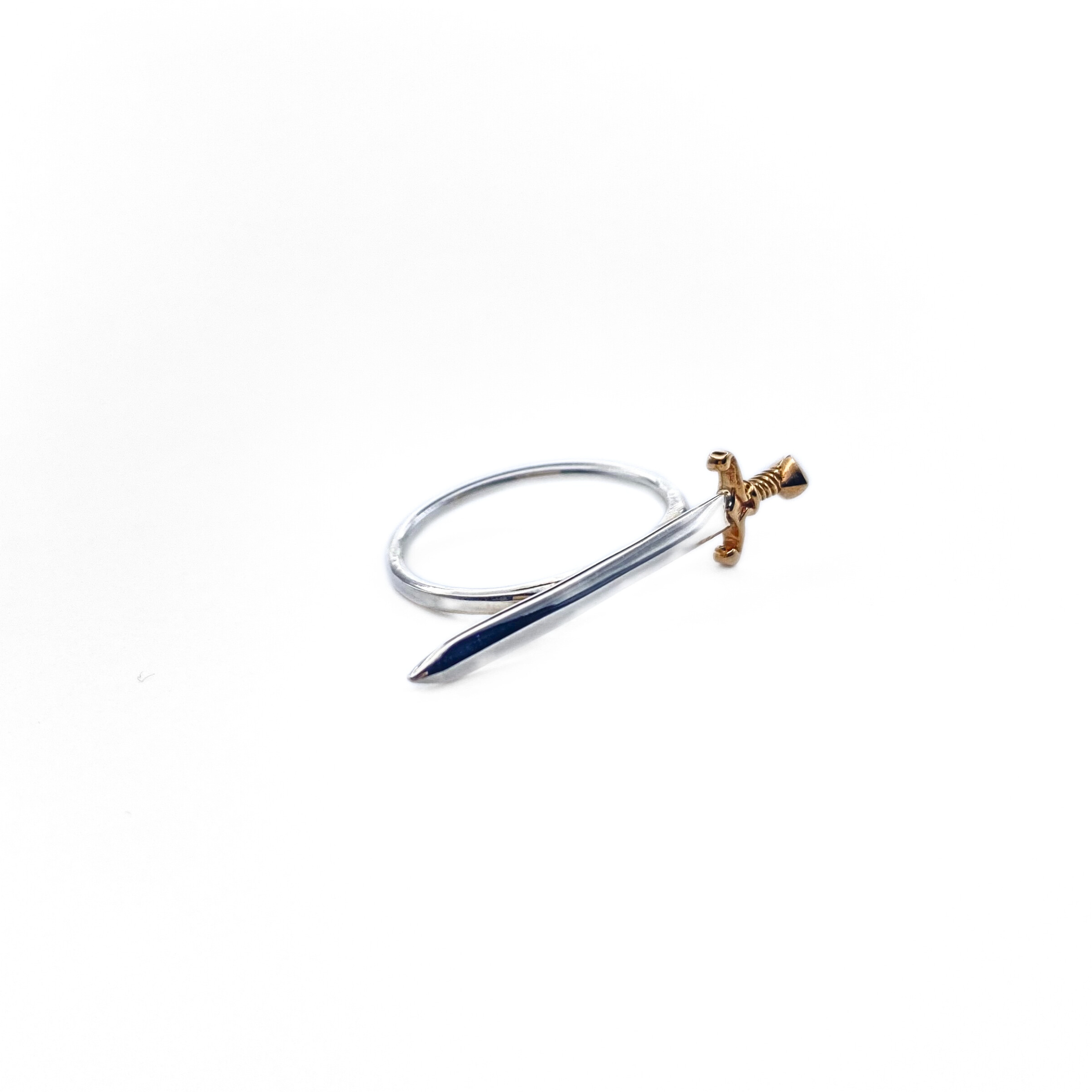 Sleek modern dagger sword ring