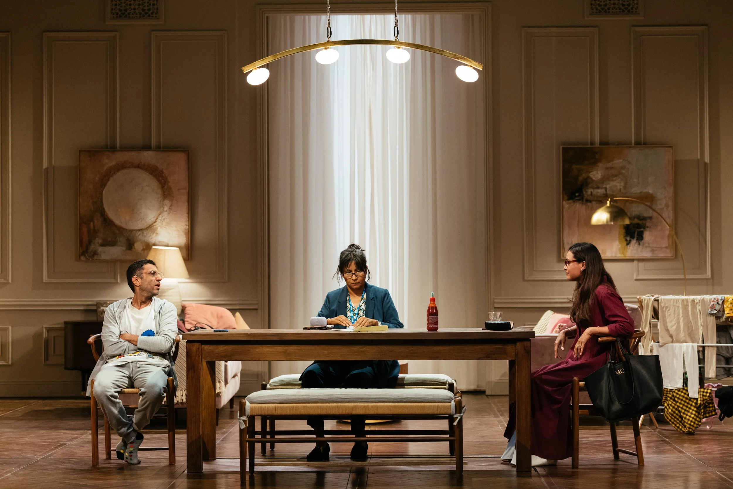 Adeel Akhtar (Angad), Thusitha Jayasundera (Gyan) and Shelley Conn (Malicka) in The Estate at the National Theatre. Photographer Helen Murray_102.jpg