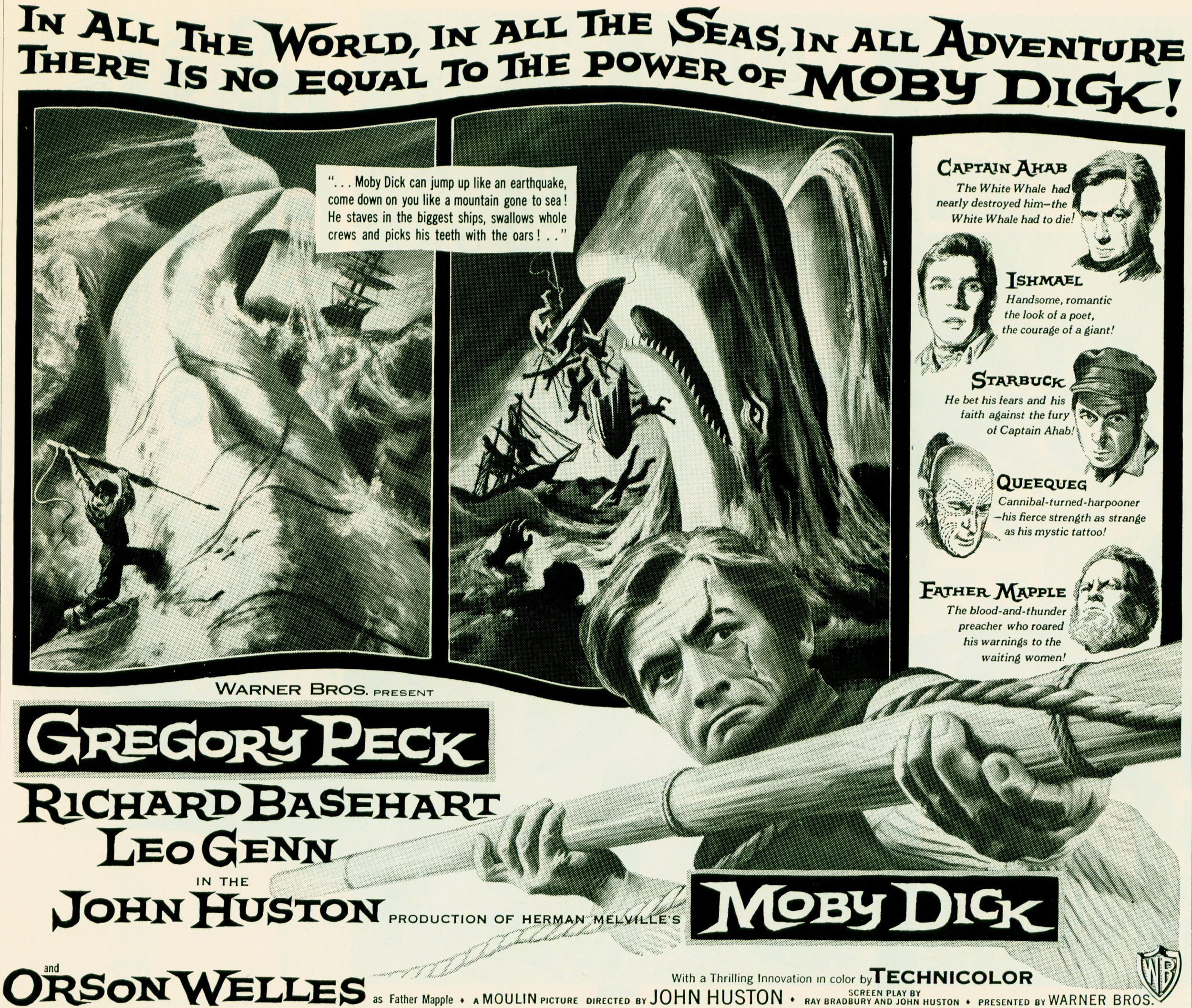 "Moby Dick" starring Gregory Peck (Warner Bros. Pressbook)