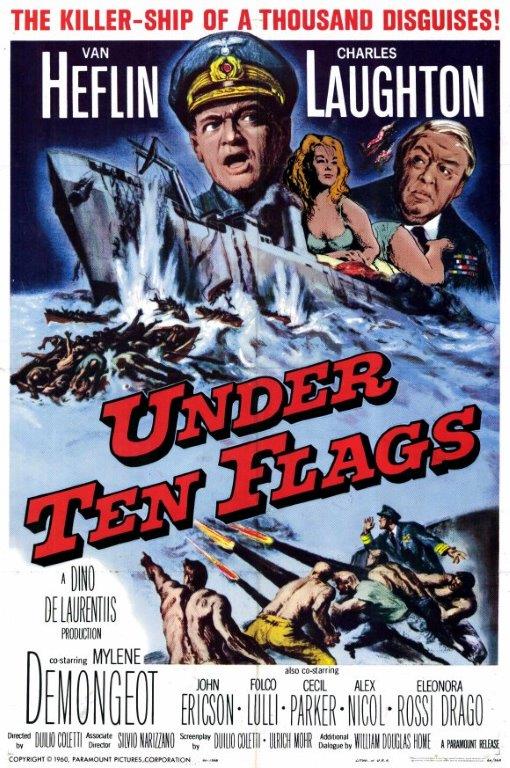 "Under Ten Flags" starring Van Heflin & Charles Laughton (Paramount)