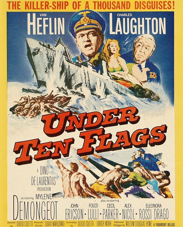 "Under Ten Flags" starring Van Heflin & Charles Laughton (Paramount)