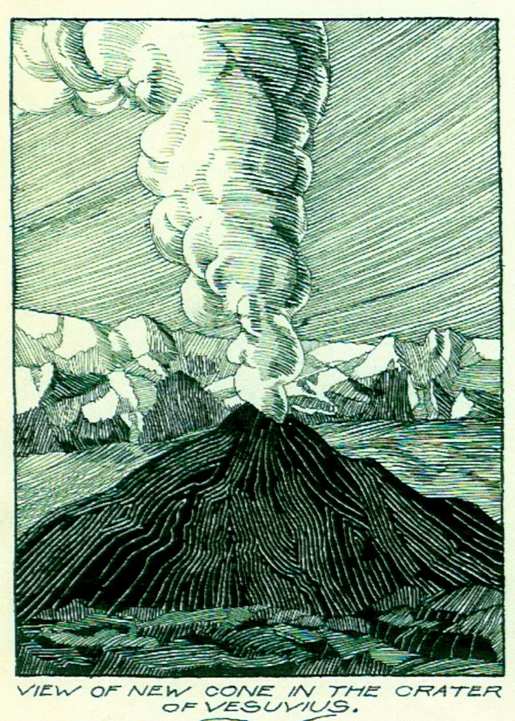 Dec 5, 1927 - Mt. Vesuvius Volcano (Pen & Ink, Wash)