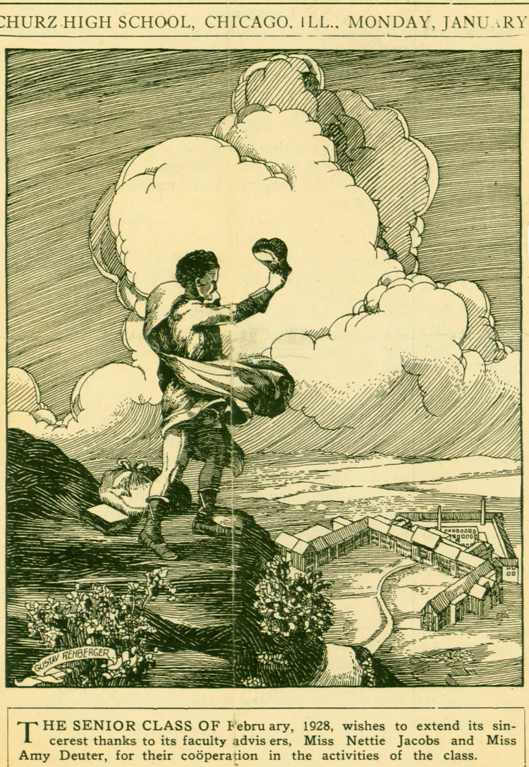 1928 - The Literary Dijest - The Carl Schurz High School (Pen & Ink, 5.50 x 4.50)