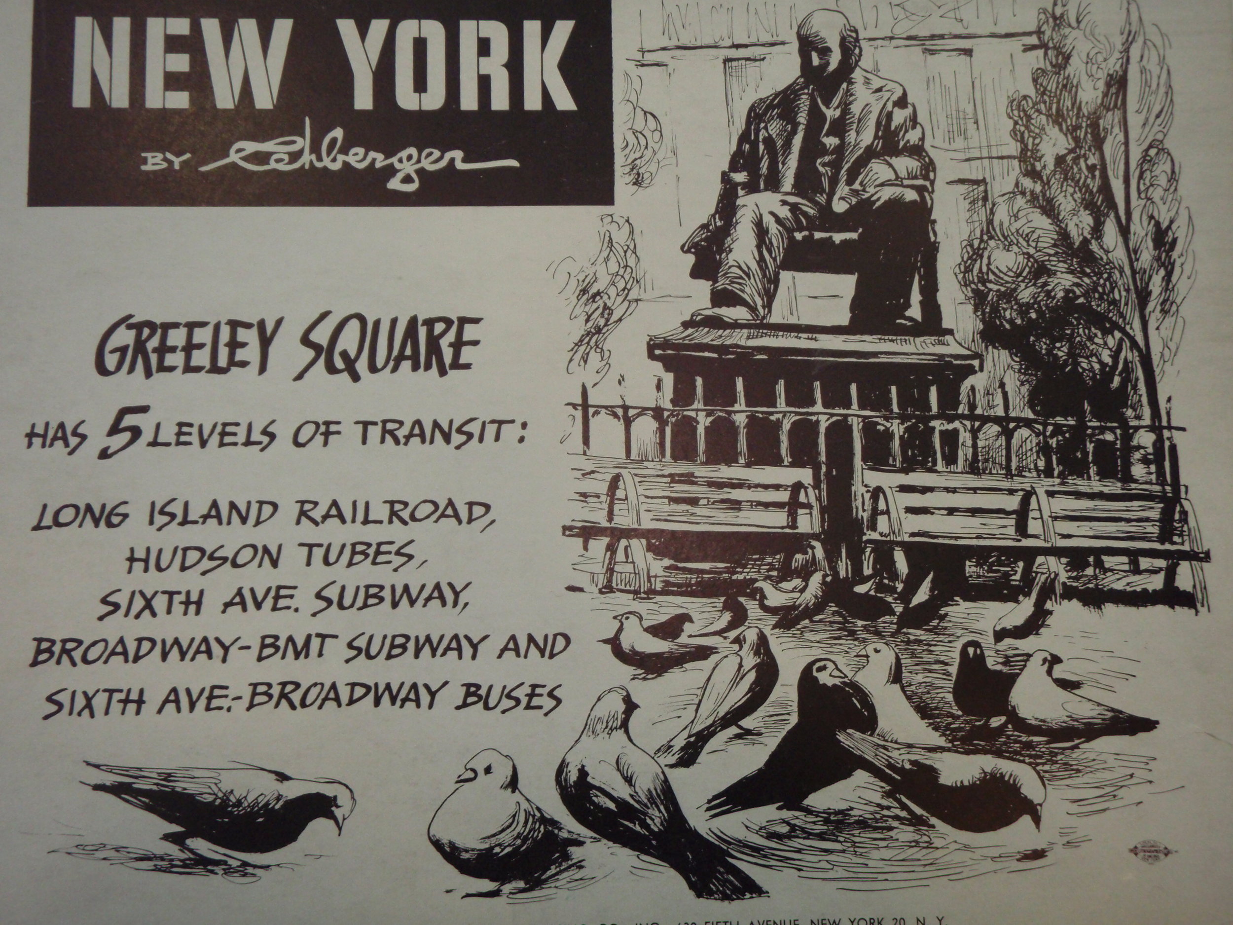 NEW YORK by REHBERGER  1948 #3   Subway Poster -  New York Subways Advertising Co..JPG