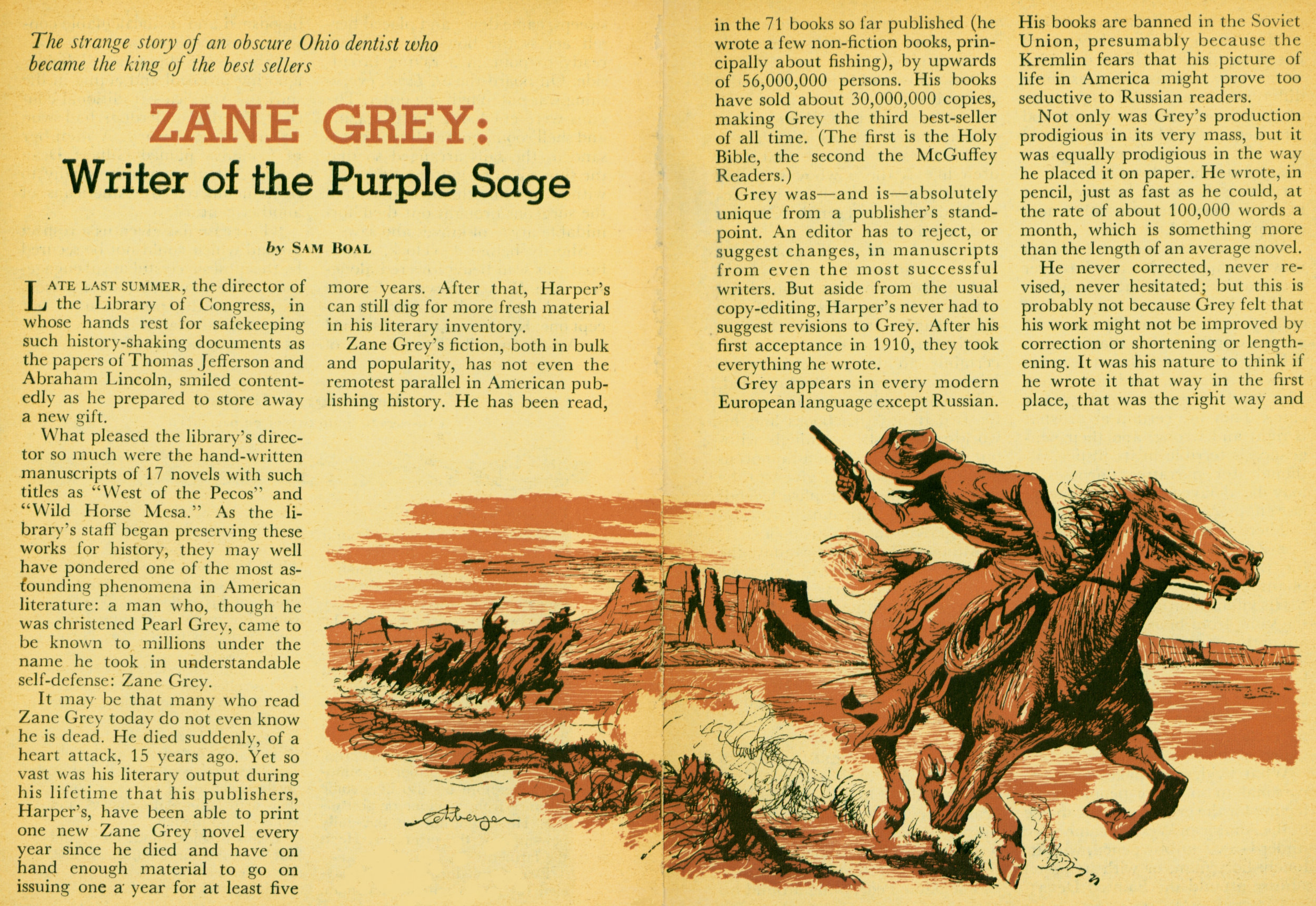 June 1954 - Zane Grey:  Writer of the Purple Sage  