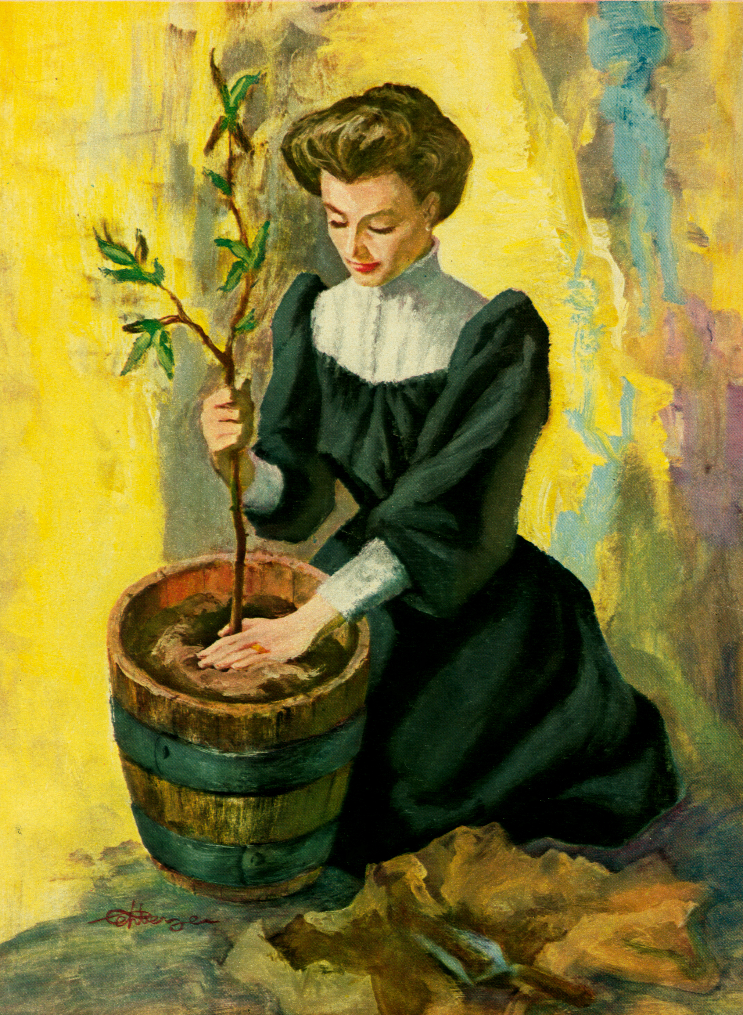 June 1957 - Grandma and Her Lemon Tree