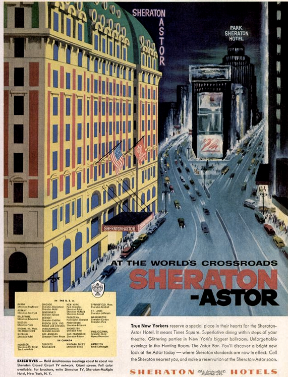 1956 - The Sheraton-Astor in New York