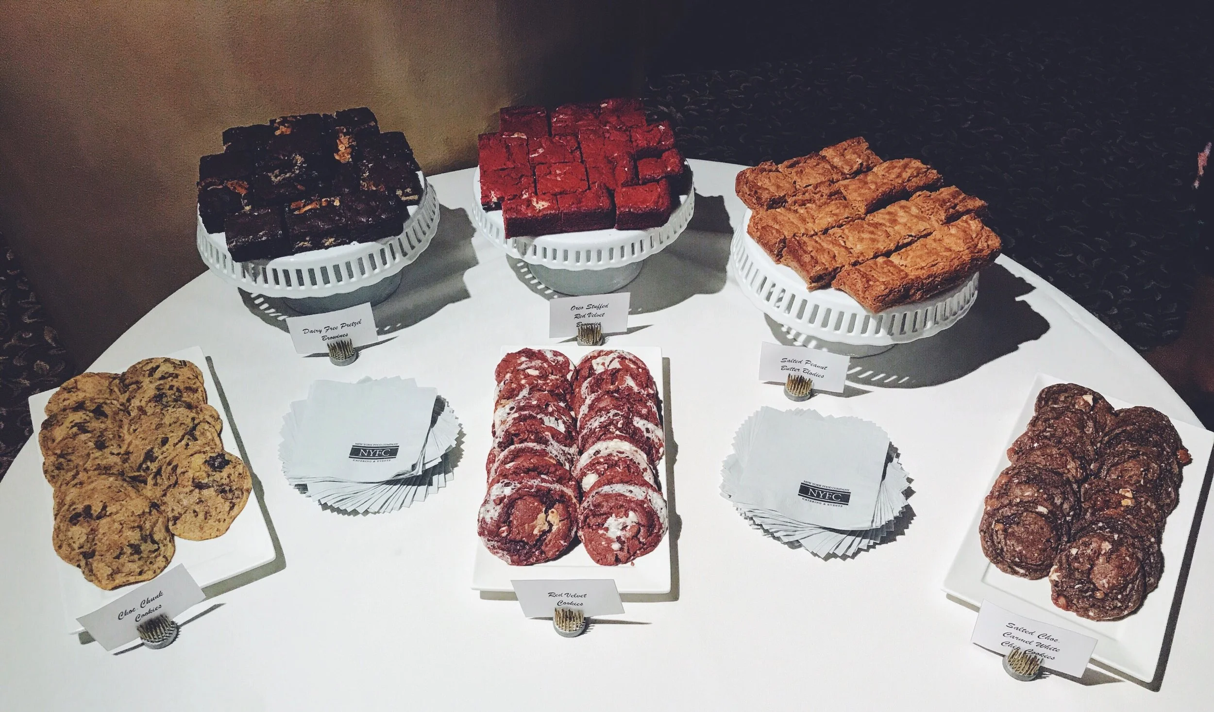 wedding dessert table of gluten free cookies, brownies, and blondies .. @carly.rose_k & @caguirre5
