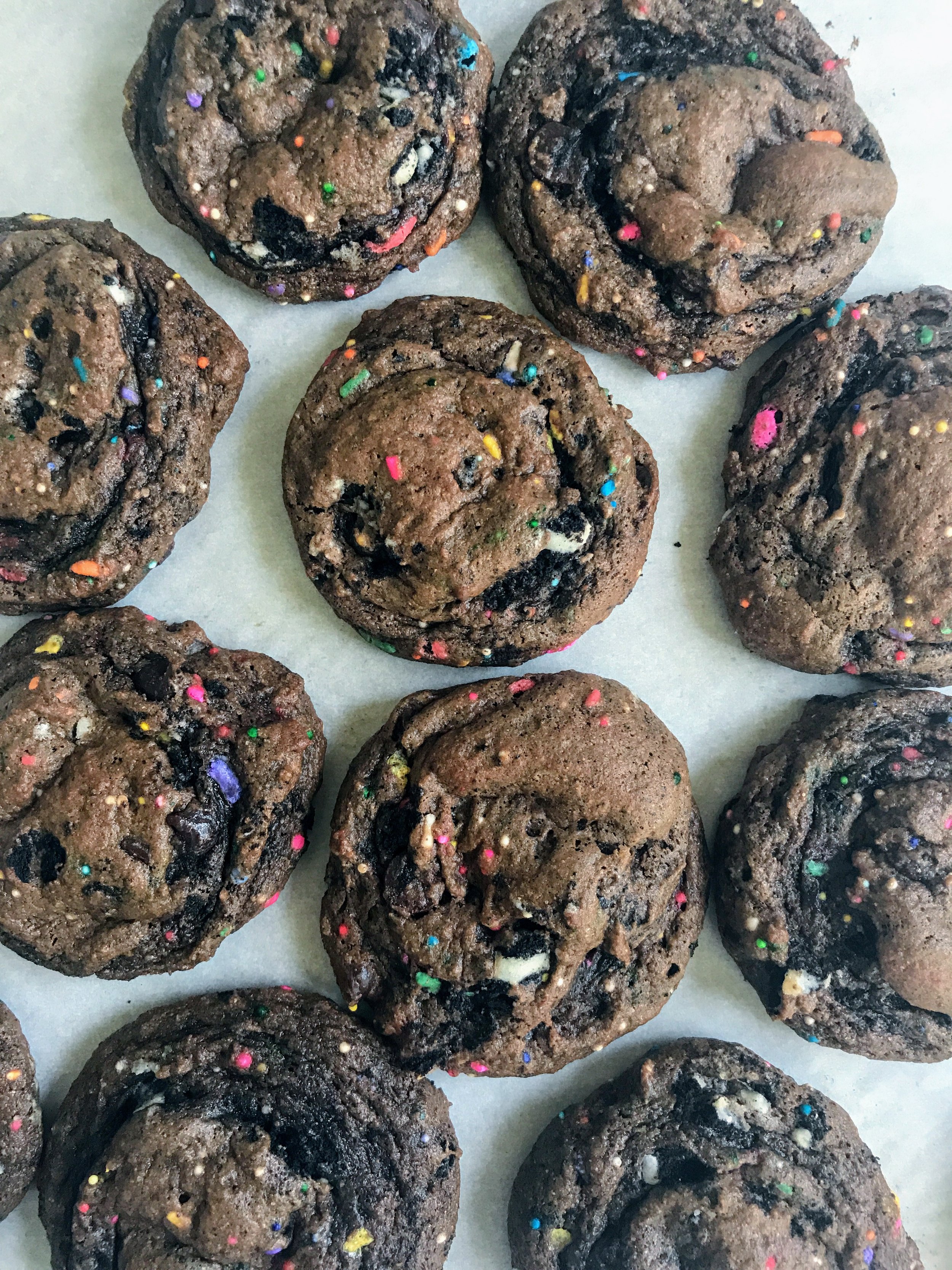 CHOCOLATE BIRTHDAY CAKE COOKIES