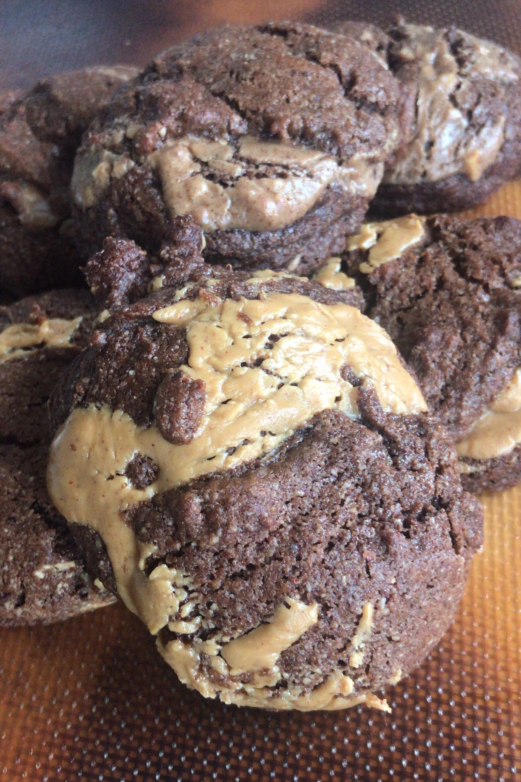 vegan double chocolate peanut butter cookies