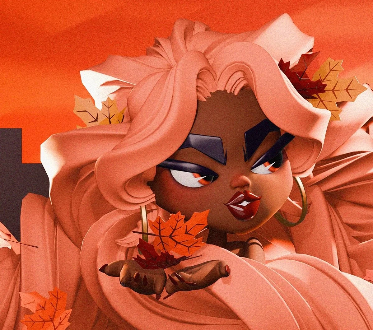 falling for fall all over againππ§‘ pt.1!! babe I’m learning @blender.official a lil bit more with every piece and this golden girlie is one of 4 - an series called Our Living City I entered to hopefully be shown in @bpcparks π€πΌ!!! I’ll