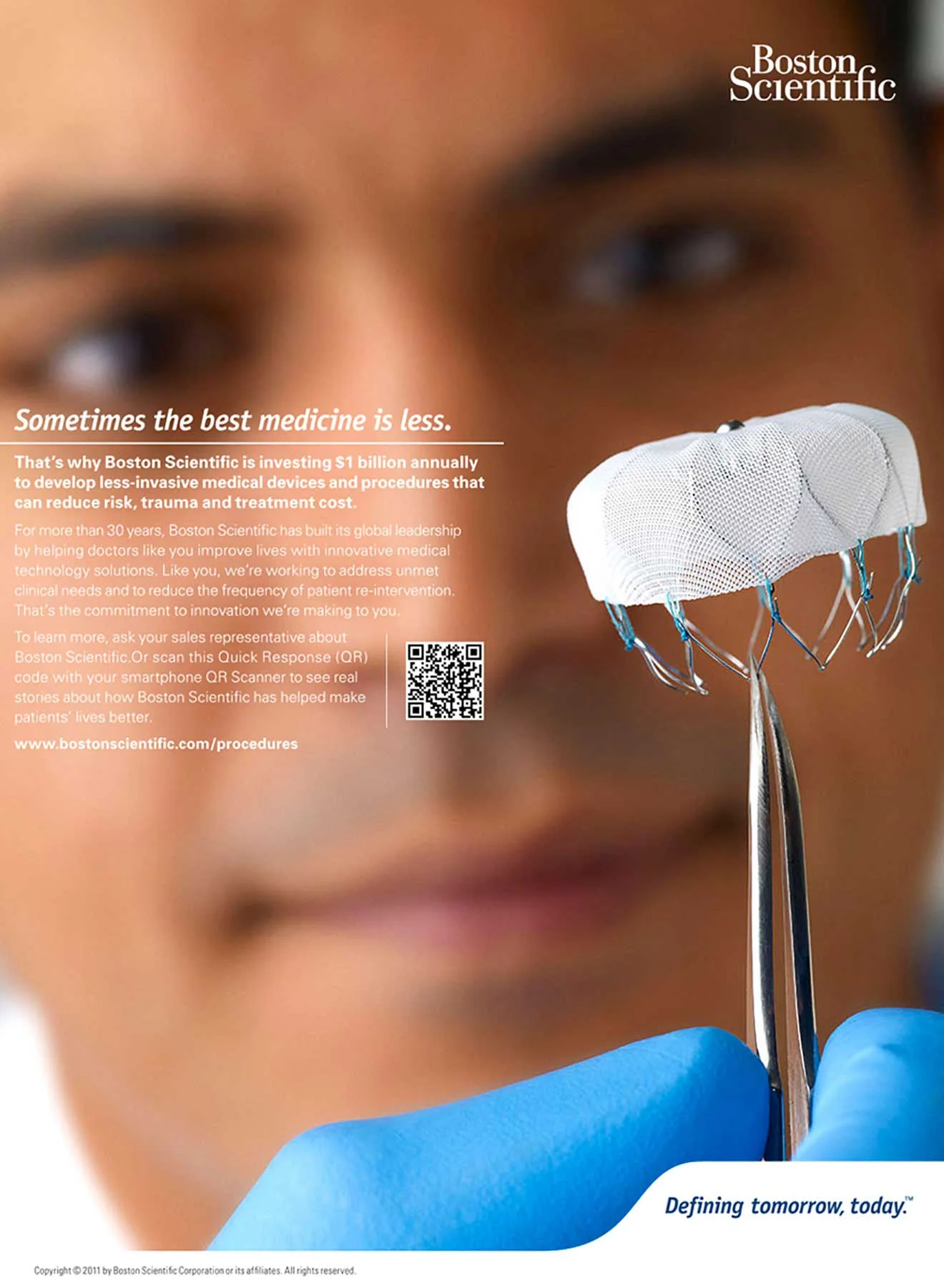 Scientists holding Stent and Balloon in tweezers