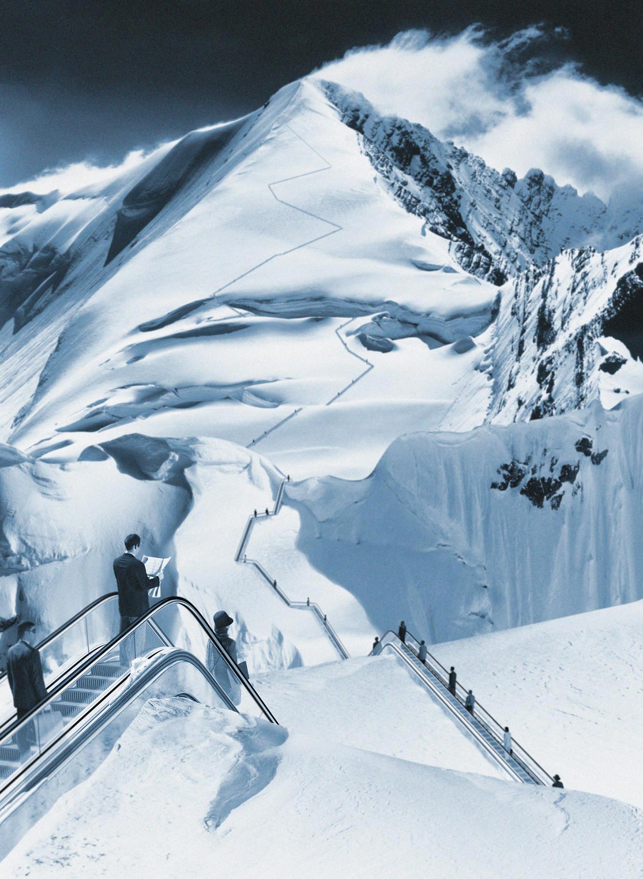 escalators-up-snowy-mountains