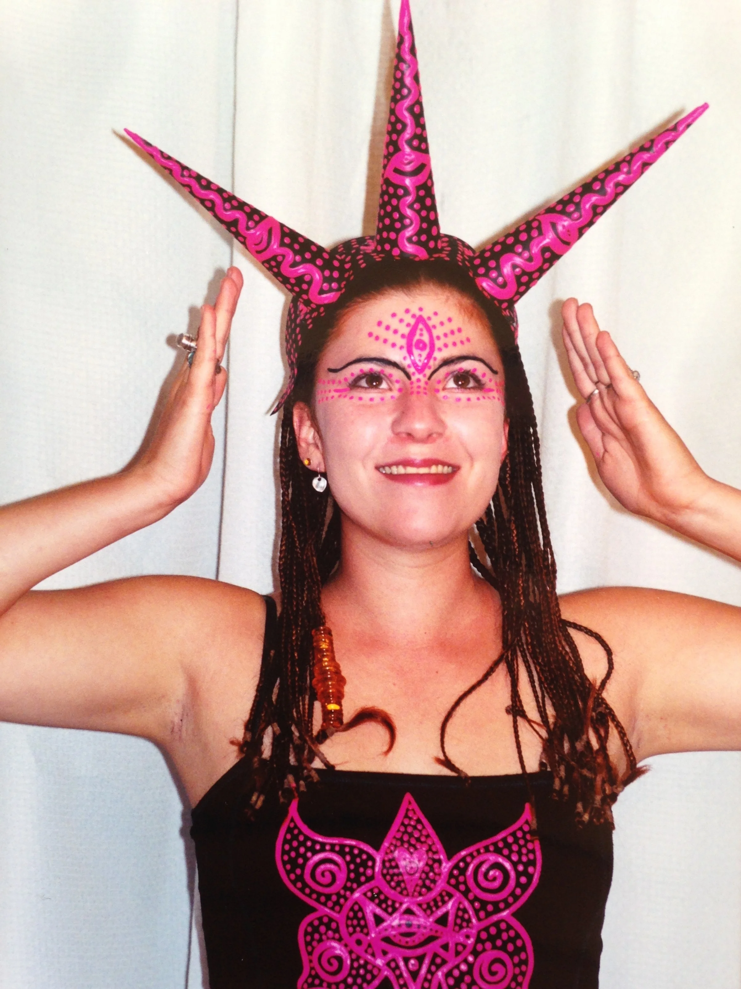 Halloween 1999 in hand-painted, blacklight active regalia