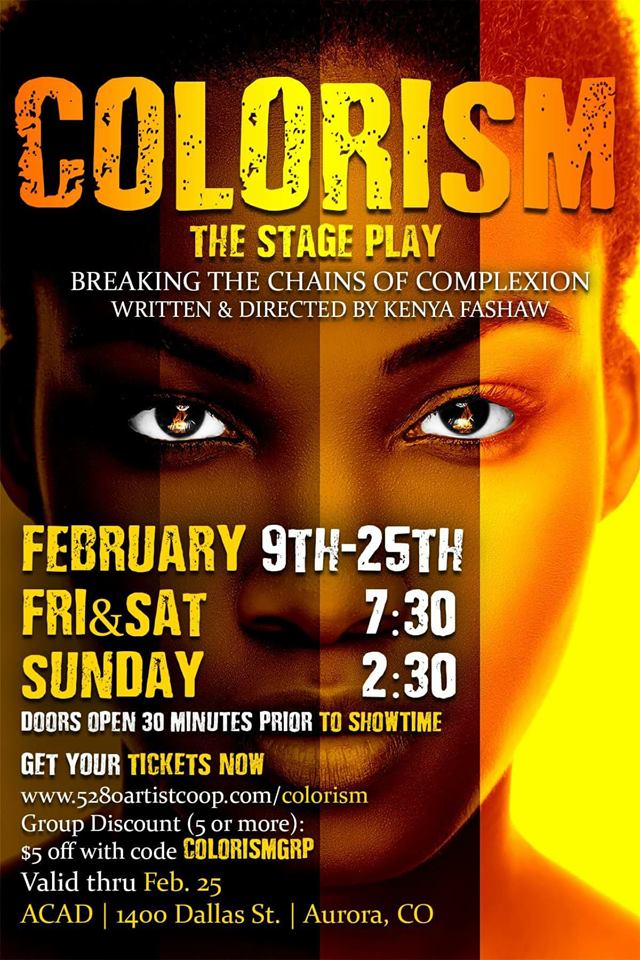 I can't believe that our new play 'Colorism' opens THIS weekend in Denver, on Feb 9th! ( Get tix here .)