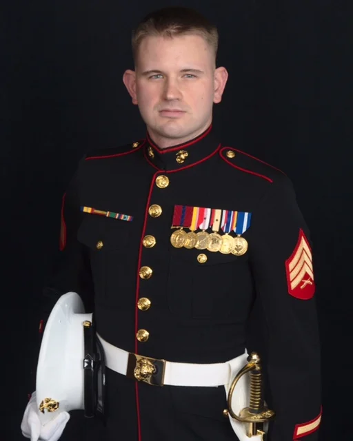 A photo of Silver in his uniform while serving in the Marine Corps. He served four years, from 2007 until 2010, and was promoted to Sergeant after his second tour in the Middle East.Credit: Brennan Silver