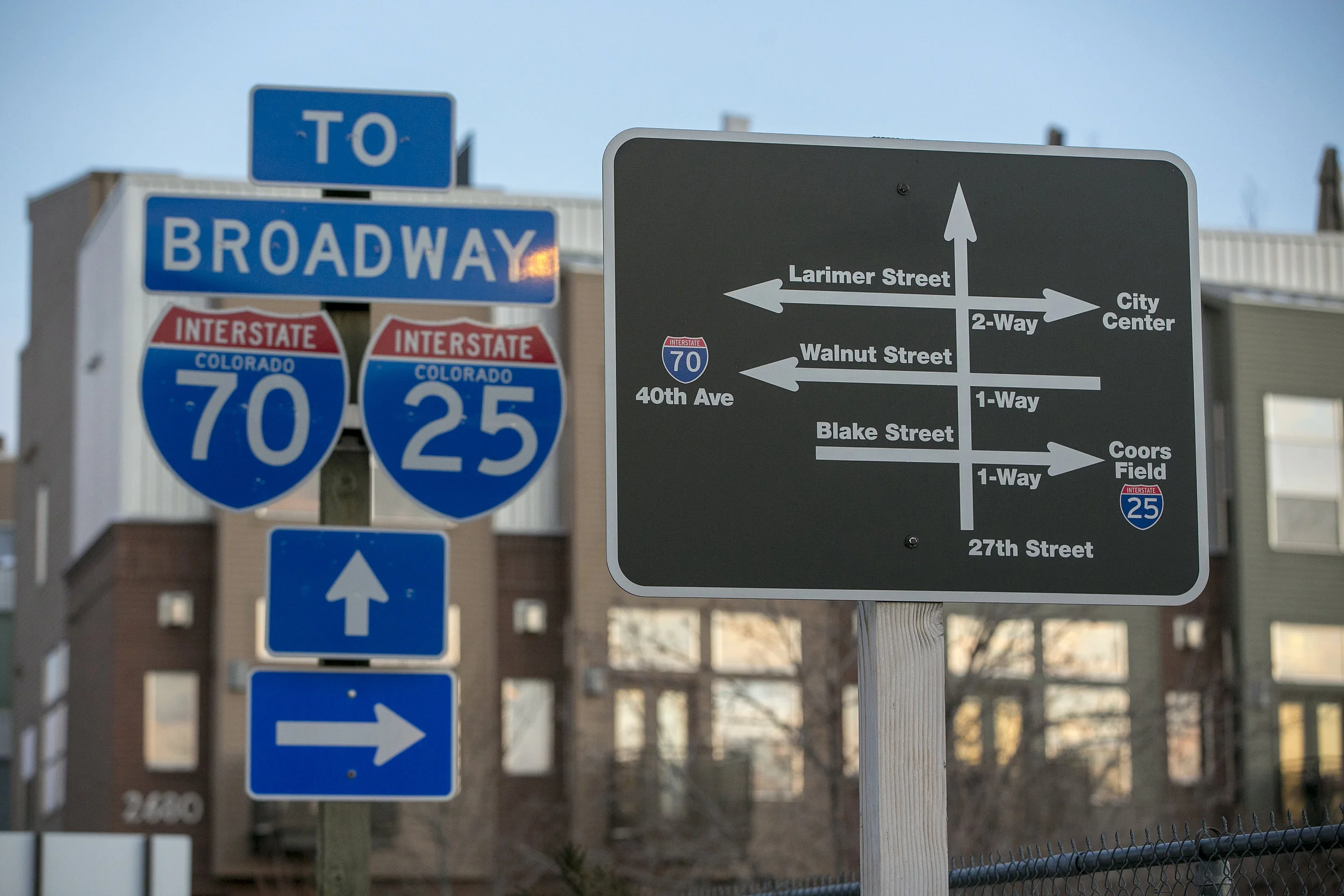 A sign warns passerby to stay away from one of numerous construction sites in the River North district. (Credit: Giles Clasen)