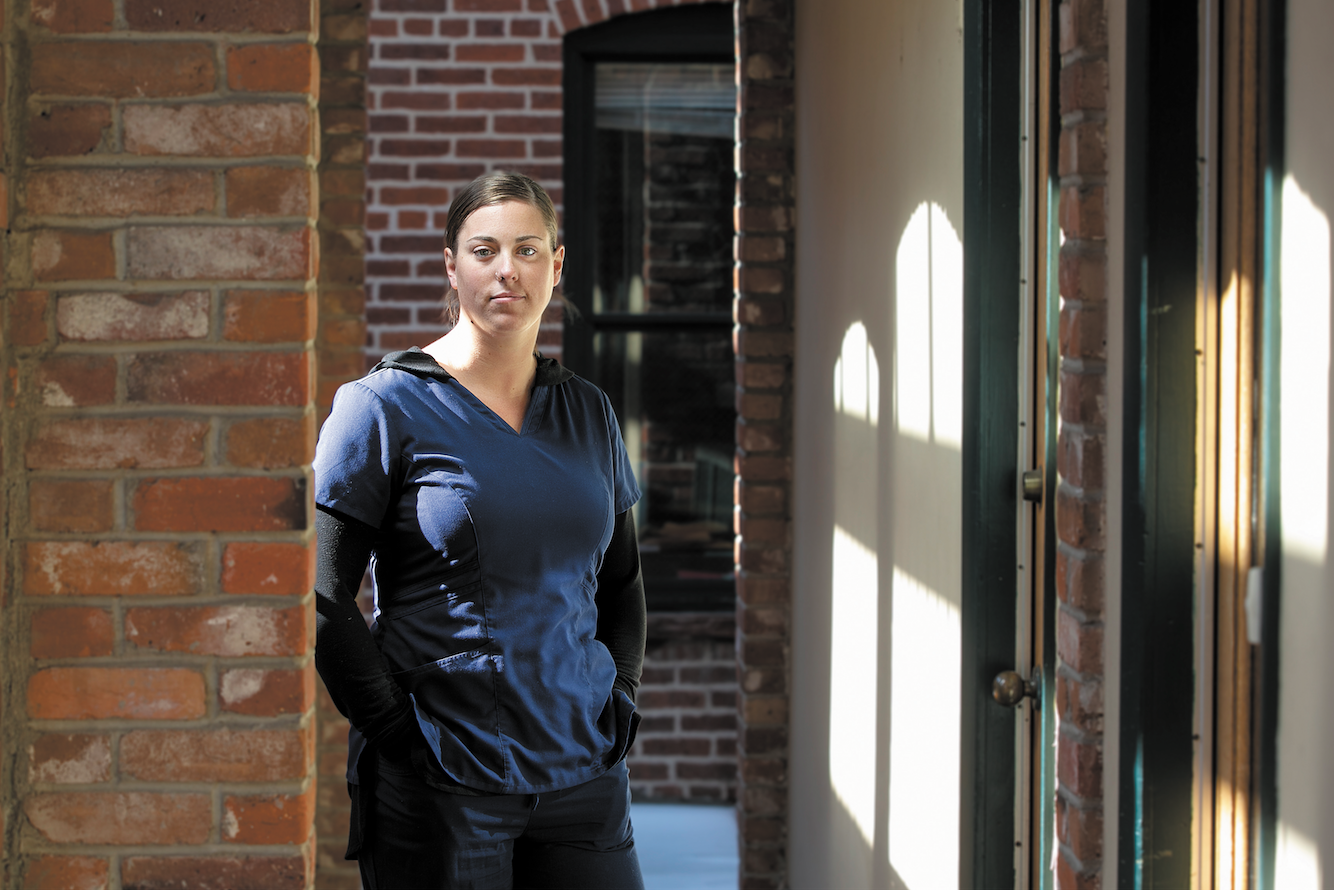 Brittany Kitchens is using her own experiences with addiction to help patients at Urban Peaks Rehab. The innovative new clinic, which employs people who are recovering from addictions, launched in October 2018. (Credit: Giles Classen)