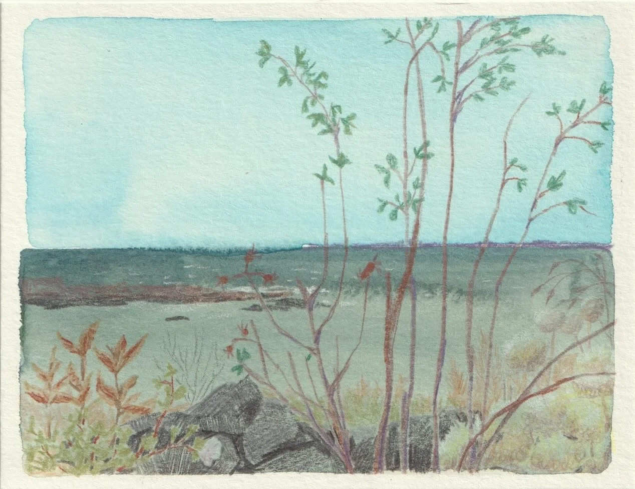 Some quick plein air sketches from Fishers last fall 🍂 I could only halfway finish two- it was so windy my easel kept blowing over. Staying in this house always brings up a lot of emotions for me.