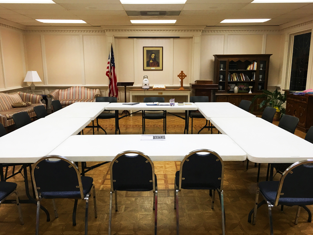 Current meeting room of the Winchester Group inside Woodland Presbyterian Church on Park between Estate and White Station.