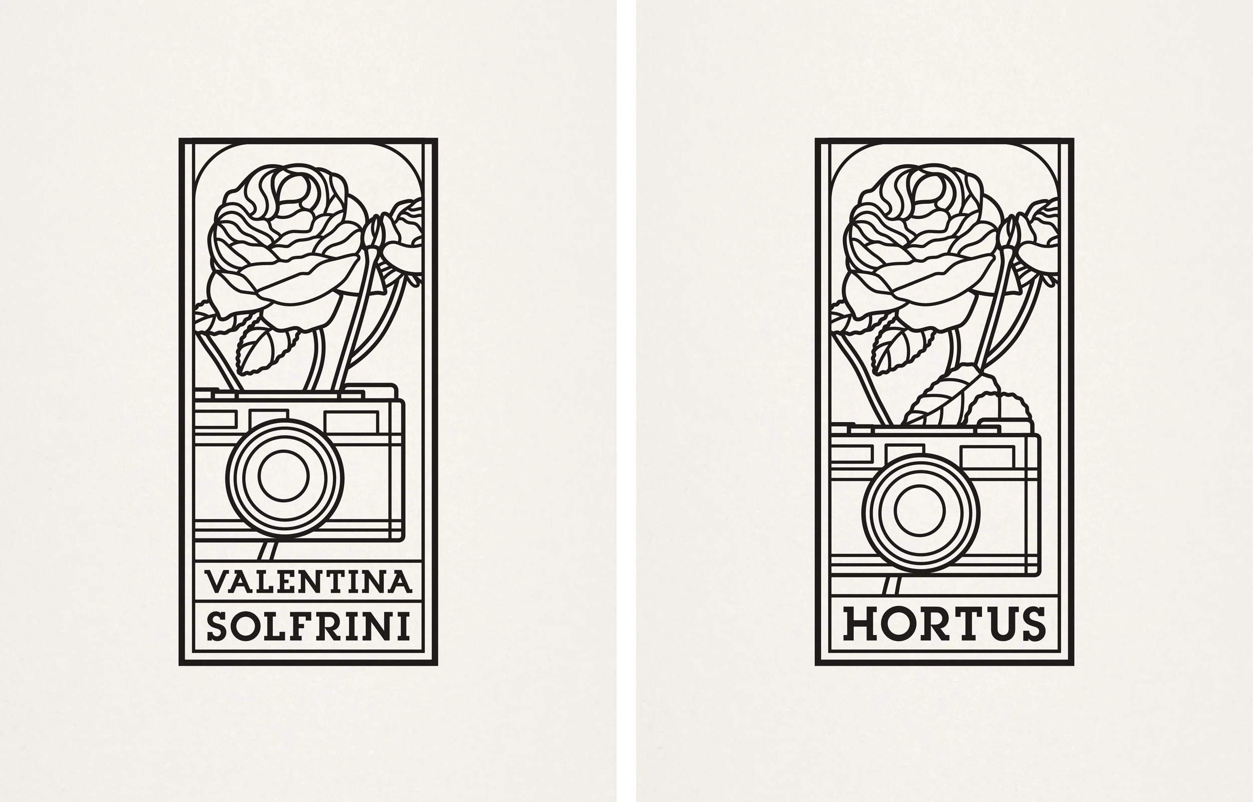  Valentina Solfrini is a food photographer/blogger. She asked me to design a logo in two different versions (one for her blog, the other for her portfolio website). She makes a big (and great) use of flowers in her food photography and she wanted to 