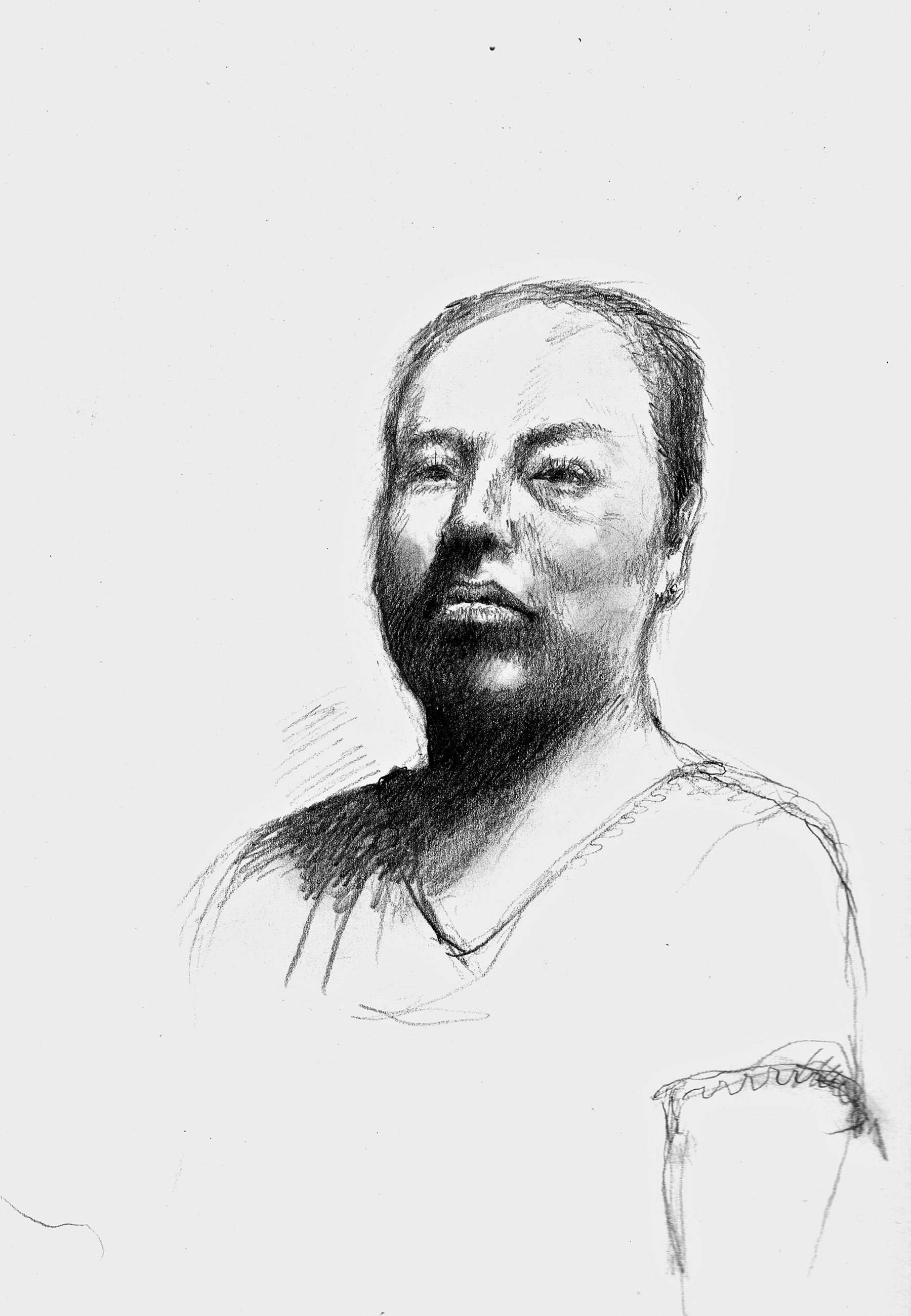 "Portrait of Marcella", 2014 graphite on paper After attending over 50 Streamline proceedings, I had a variety of sketches dealing with every visible aspect of the process - the deportees in the docks, the lawyers, judges and border patrol agents. 