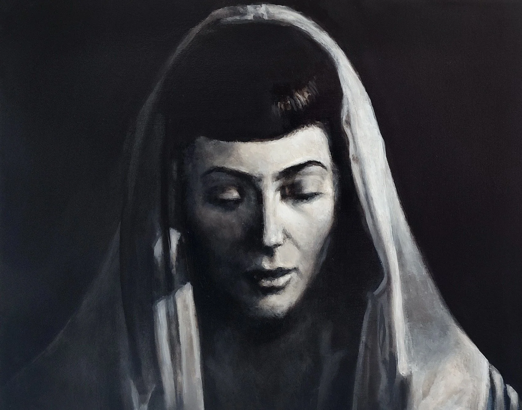 Above: Study No.14 from Casbah Noir_2025_oil on panel_16" x 20" (In Progress)