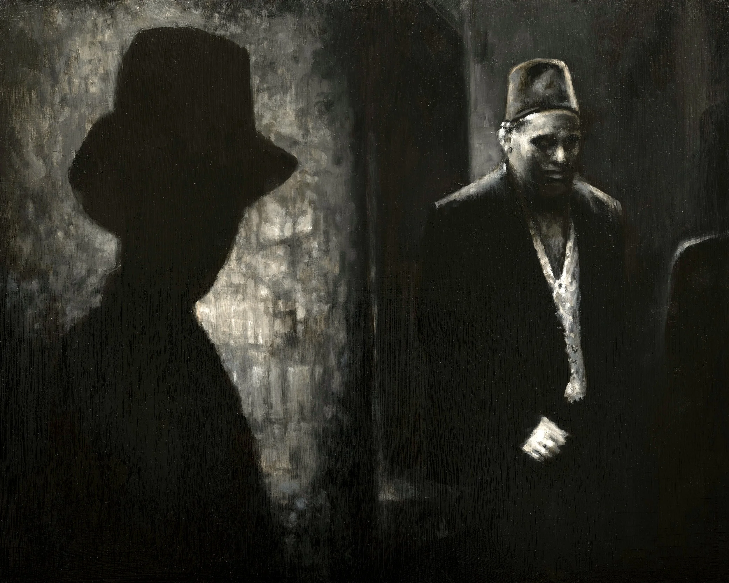 These works reference multiple screen captures from “The Man from Cairo”, as well as the template for Colonial -based Noir, “Algiers” (1941), and it’s musical remake, “Casbah” (1948). For instance, George Raft’s character in “The Man from Cairo” (19