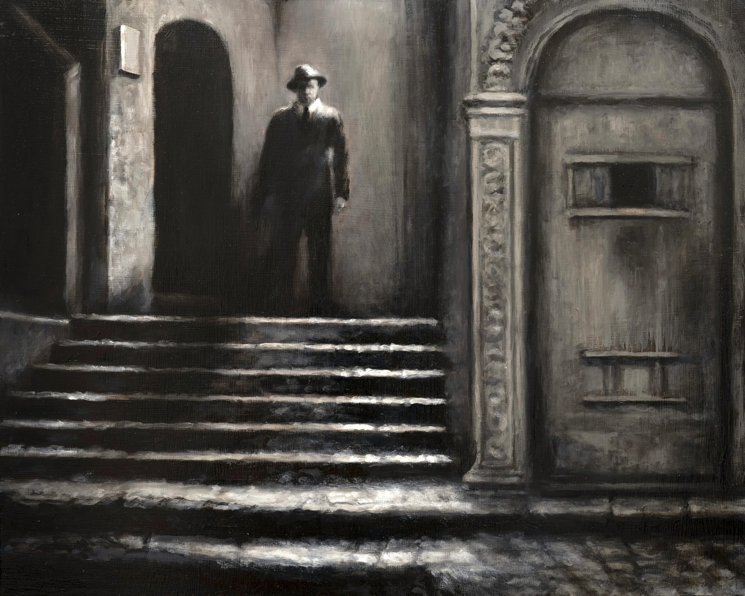 Above: Study No. 12 from Casbah Noir_2025_oil on panel_16" x 20" (In Progress)