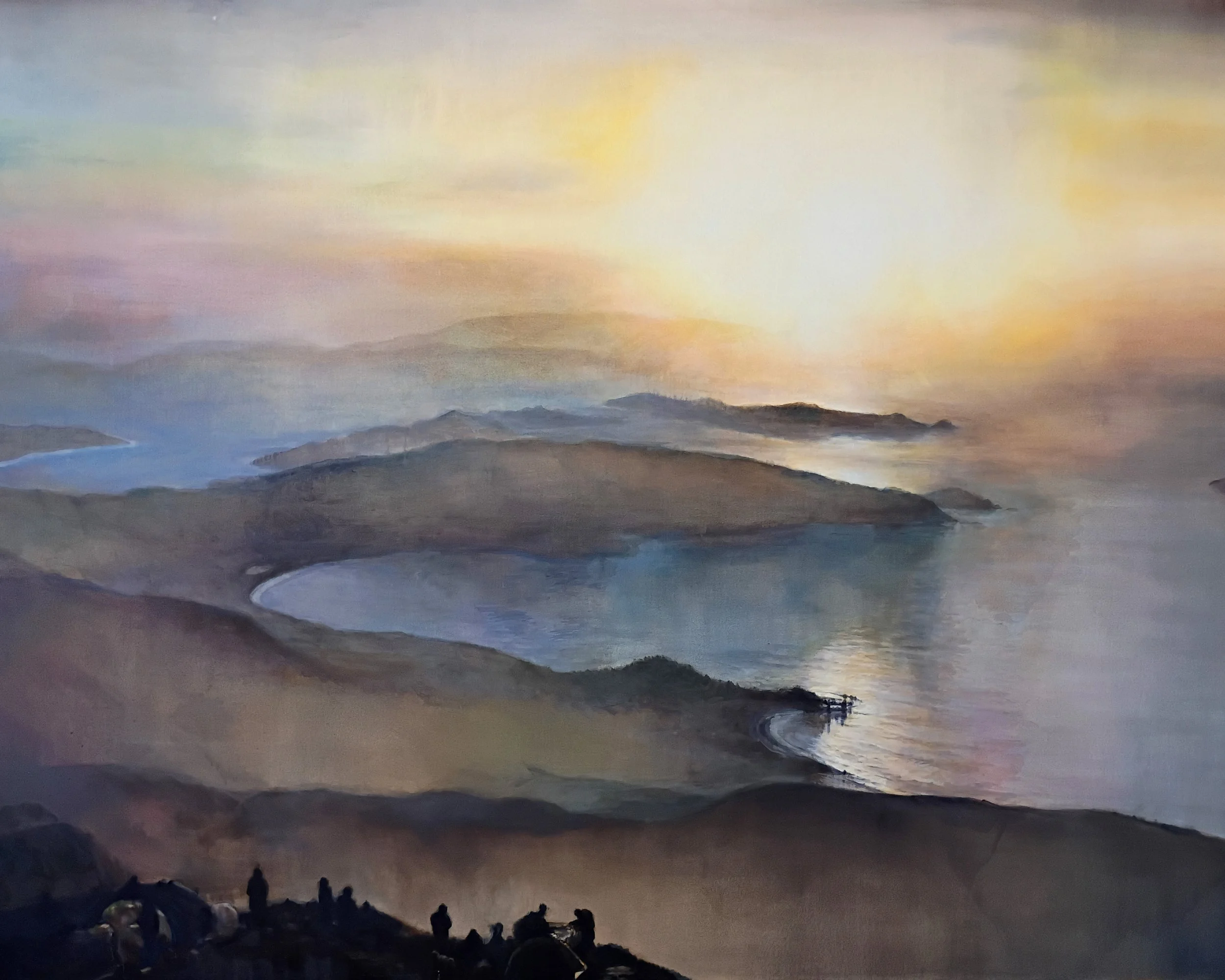 "Russian Drone Painting 5 (Pro-Democracy Protestors on Lantau Peak, Hong Kong)"