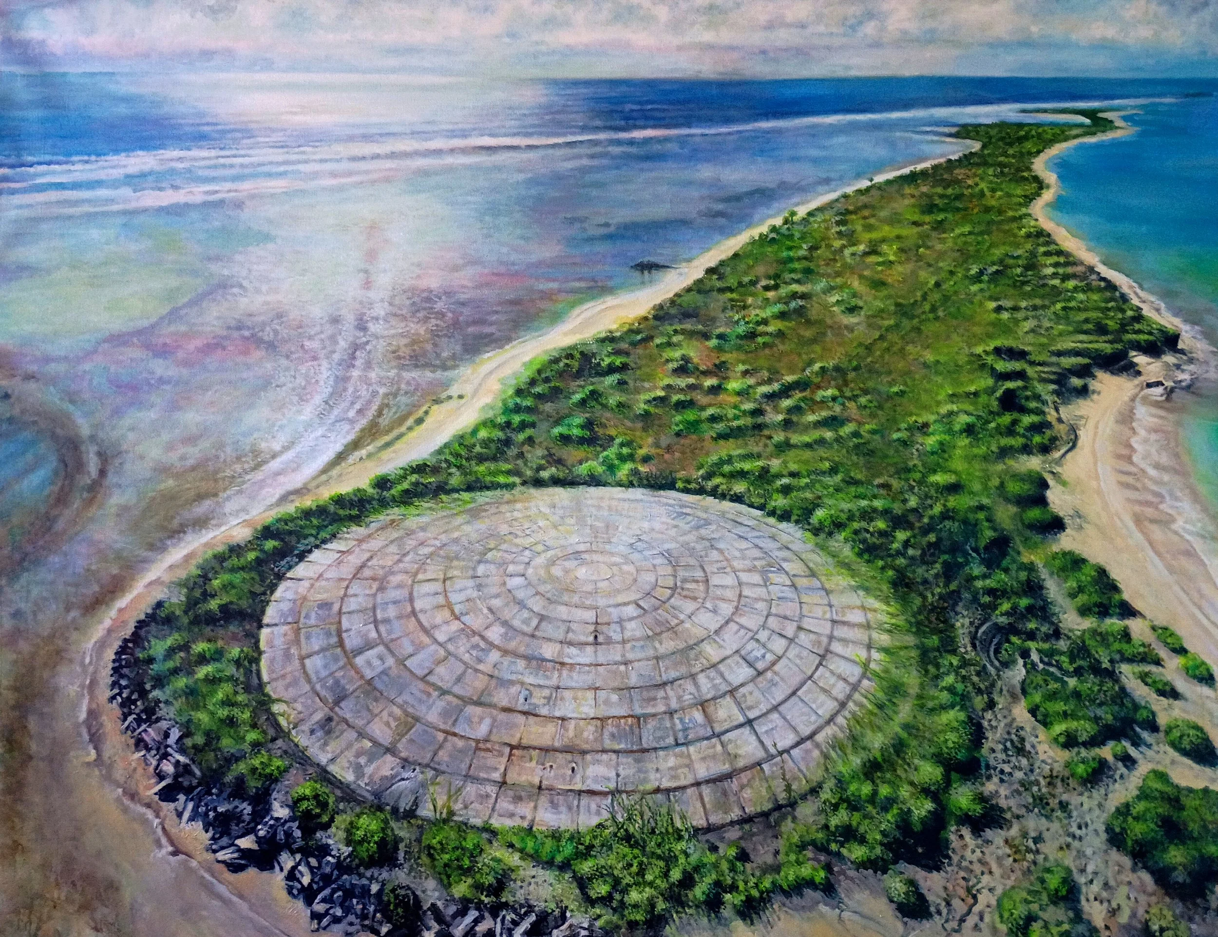 "Runit Island, Marshall Islands", 2025, oil on canvas, 72"x96"