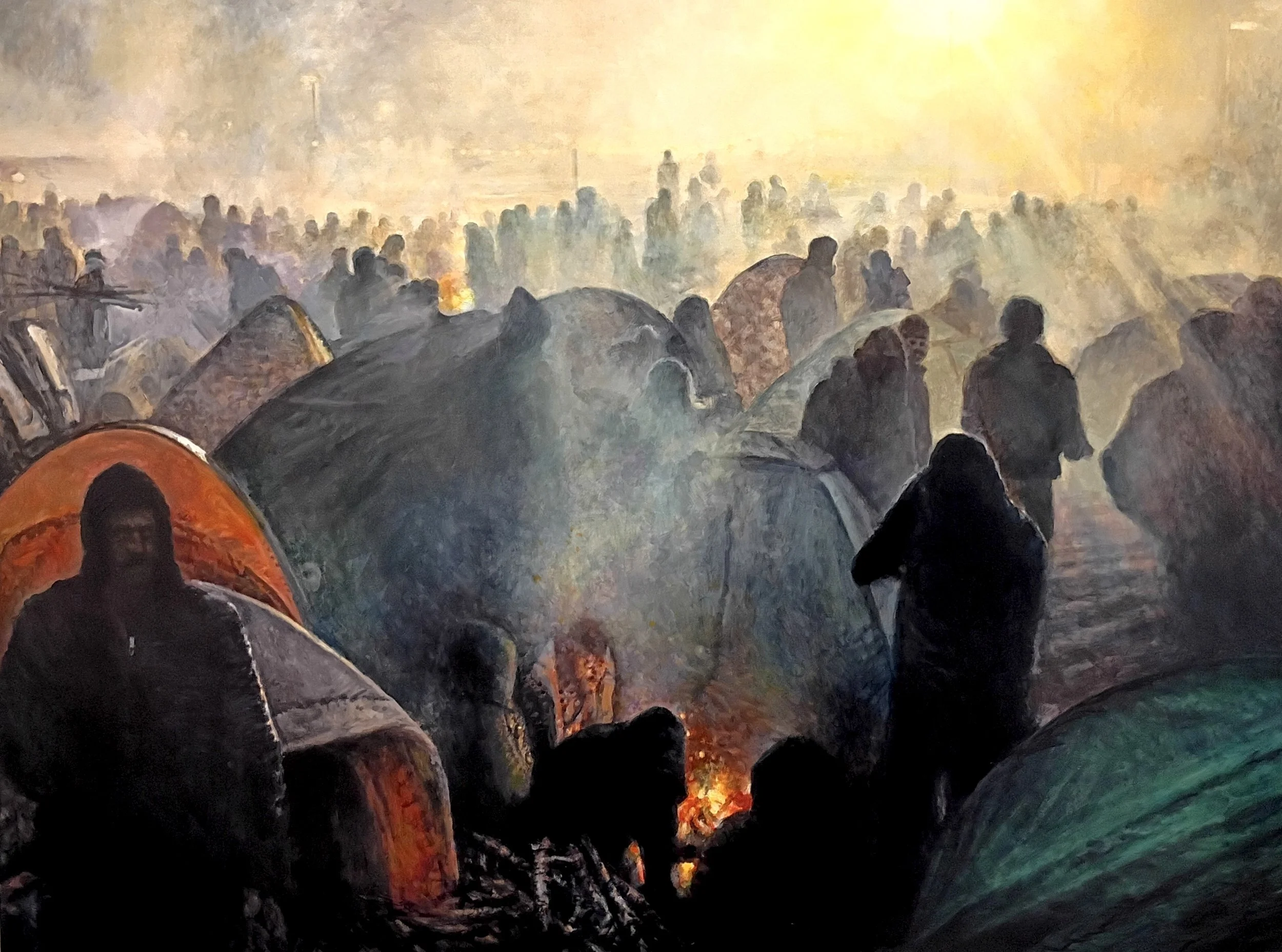 Diptych Panel No. 1 (from "Fables of Tomorrow"; Camp at the Belarus/Polish Border)