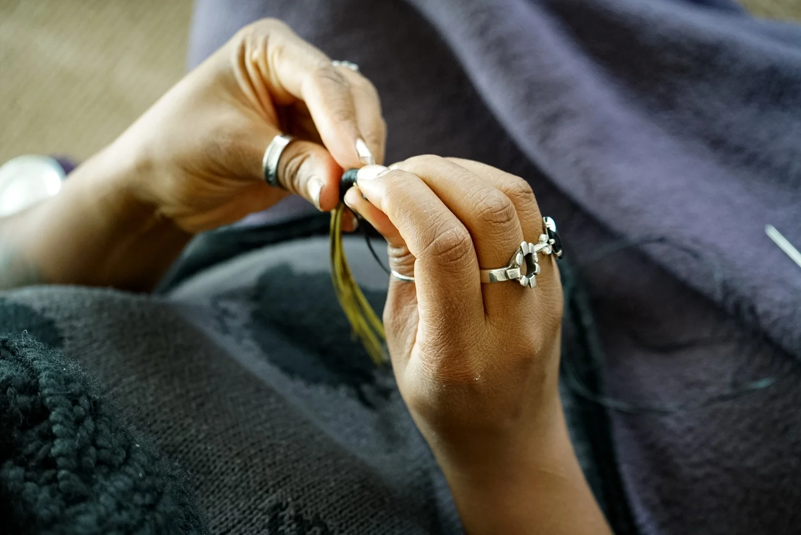 Beginning a coiled basket
