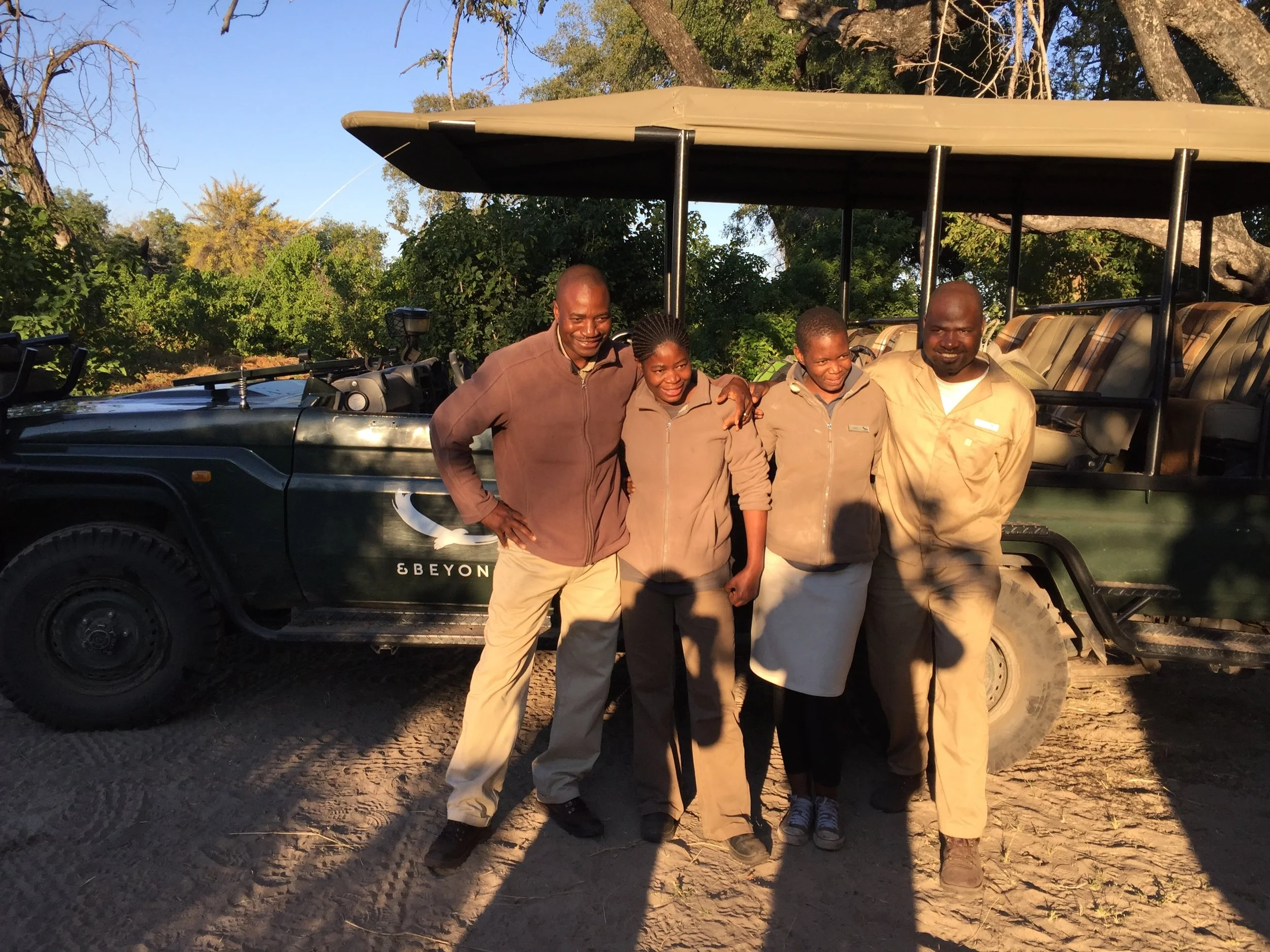 Hej då gänget i deltat - Katembo, Lebo, Mpho, Equator